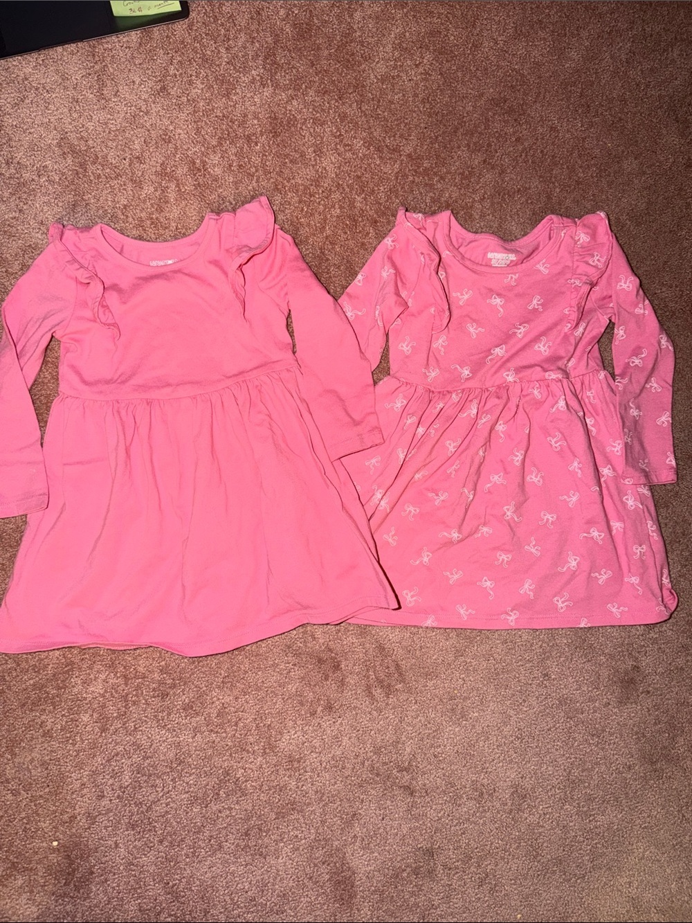 Garanimals Pink Long Sleeve Ruffle Knit Dress Duo